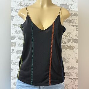 Zara Black Camisole with Colorful Stripes